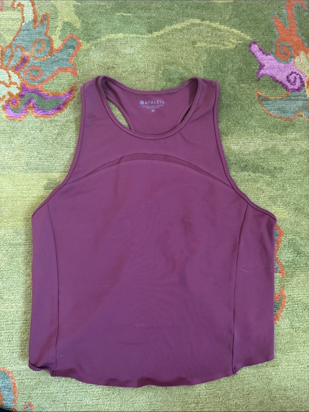 Athleta Deep Plum/Wine Racerback Cropped Tank